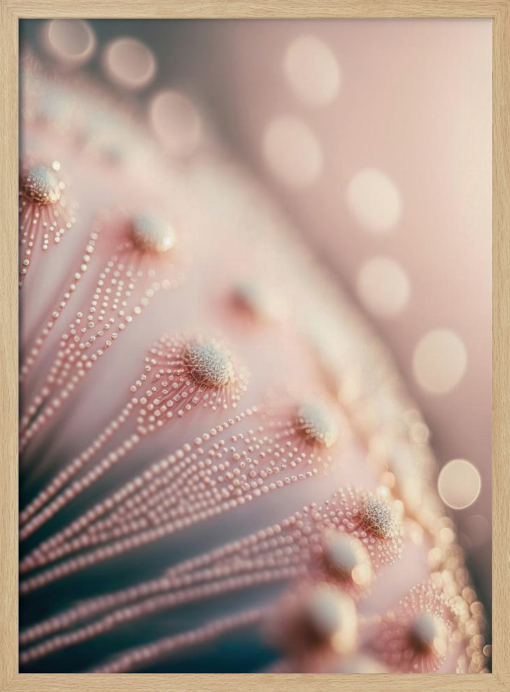 Poster - Pastel Pink Macro natural wood poster frame