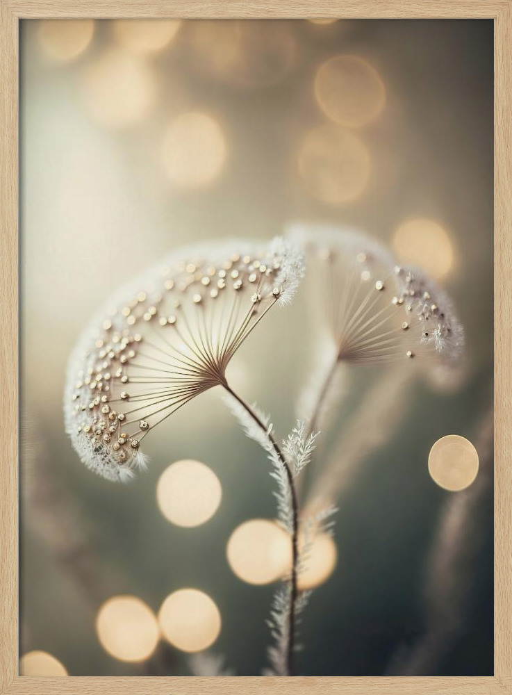 Poster - Golden Pearls natural wood poster frame