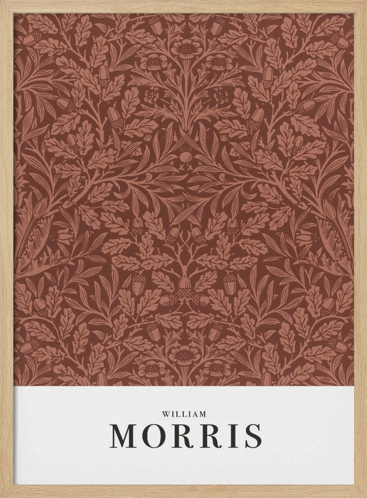 Plakat - Acorns and oak leaves natural wood poster frame