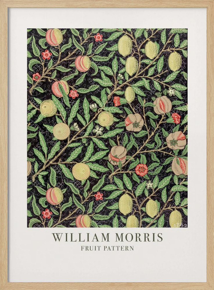 Poster - Fruit Pattern natural wood poster frame