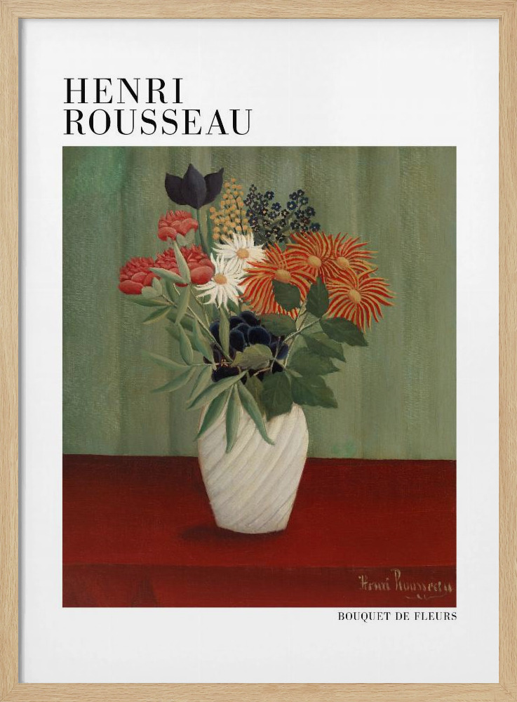 Poster - Bouquet De Fleurs natural wood poster frame
