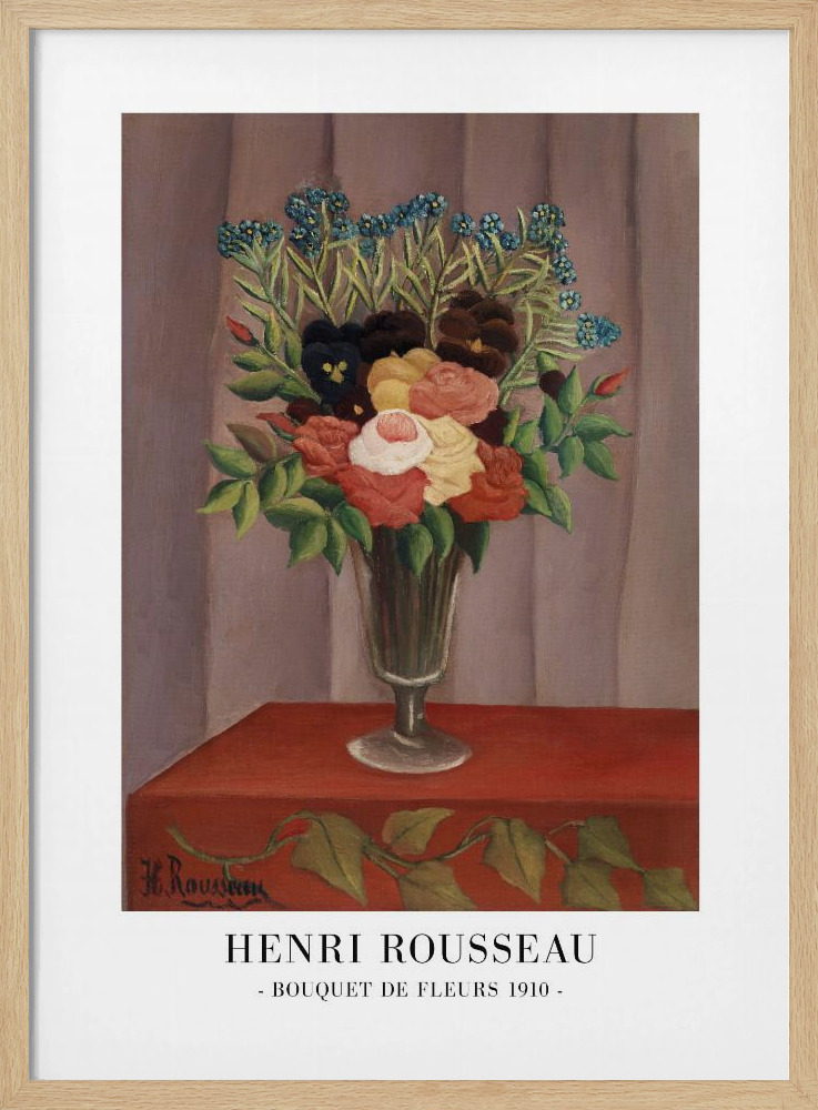 Poster - Bouquet De Fleurs 1910 natural wood poster frame