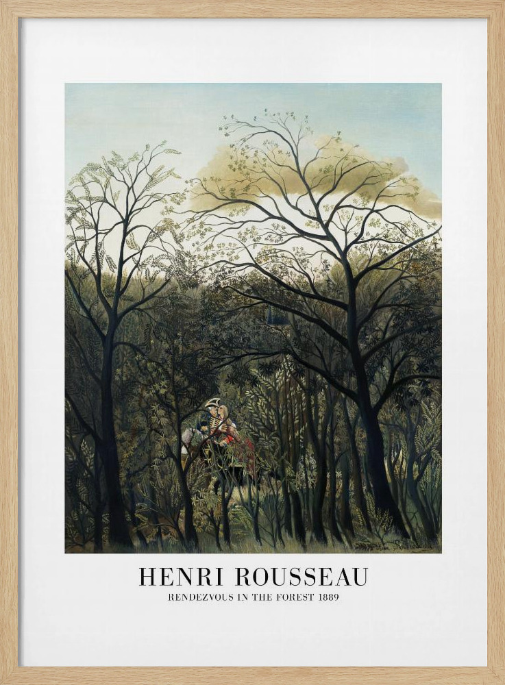 Póster - Rendezvous In The Forest natural wood poster frame