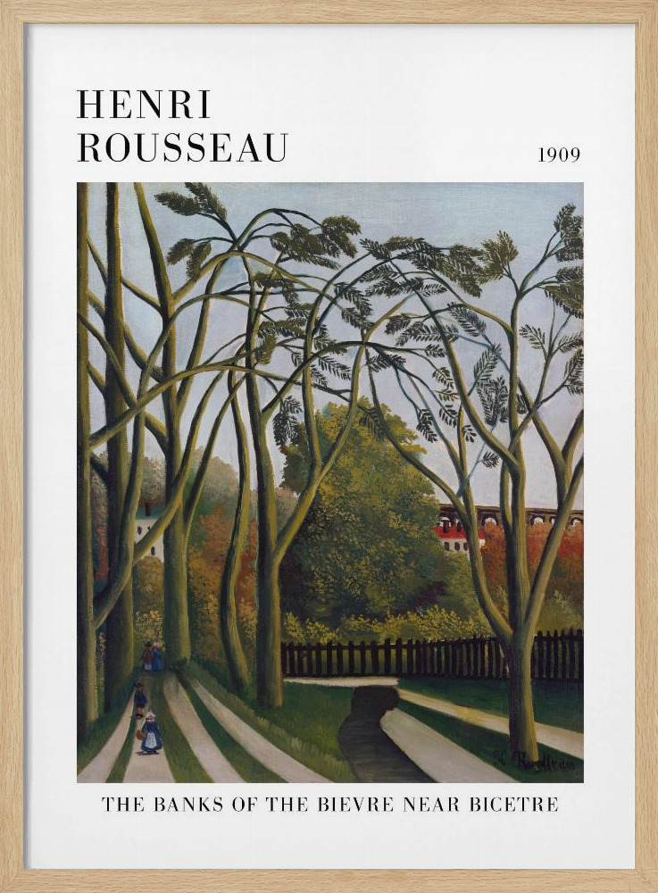 Poster - The Banks Of The Bier Near Bicetre natural wood poster frame