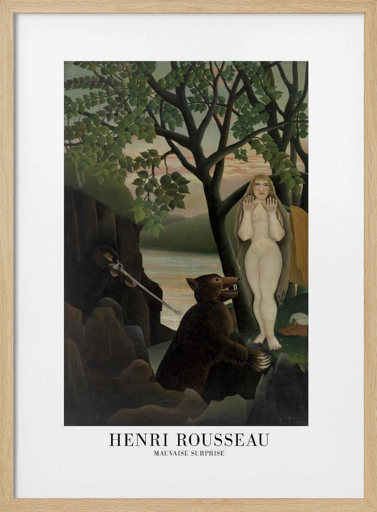 Poster - Mauvaise Surprise natural wood poster frame