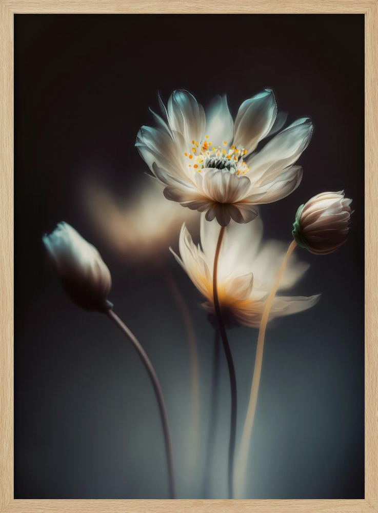 Poster - Growing At Night natural wood poster frame