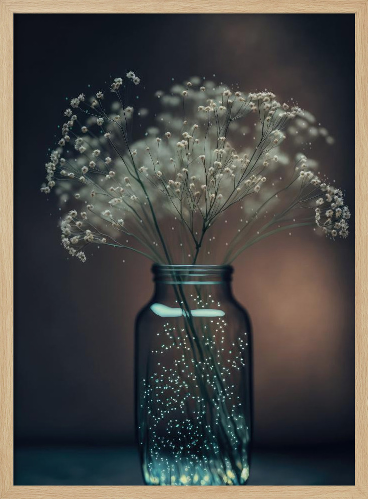 Poster - Sparkling Vase natural wood poster frame