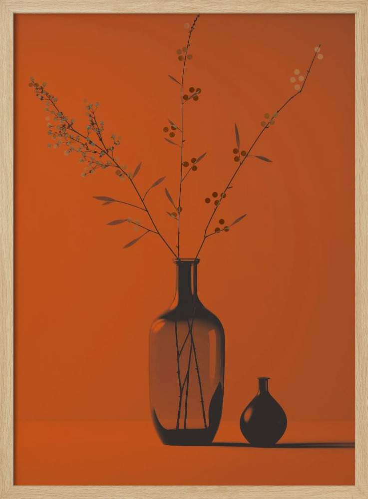 Affiche - Orange Mood cadre de poster en bois naturel