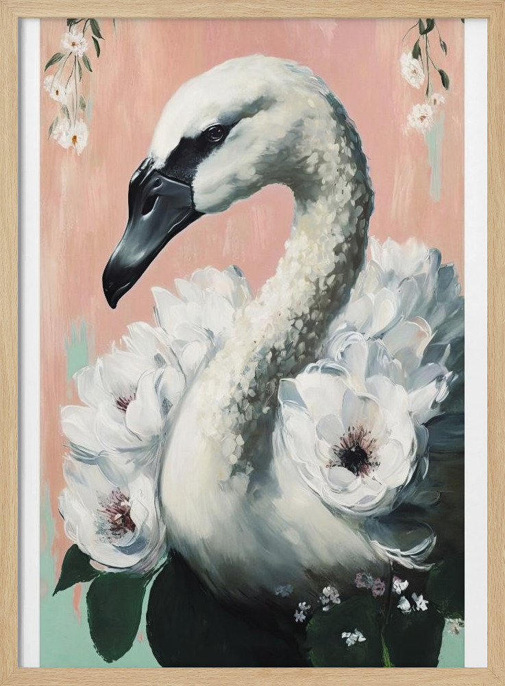 Poster - The Swan natural wood poster frame