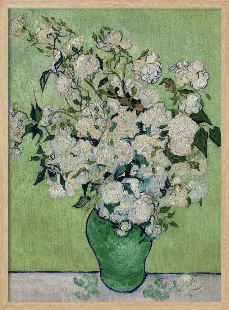 Poster - Roses natural wood poster frame