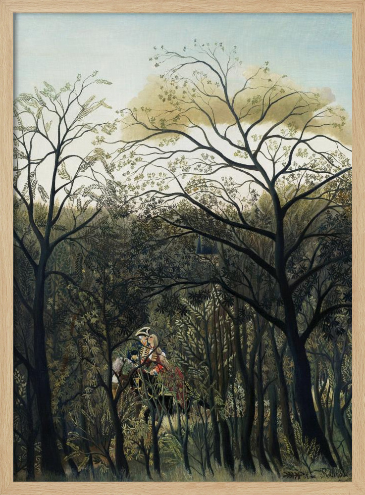 Poster - Rendezvous In The Forest natural wood poster frame