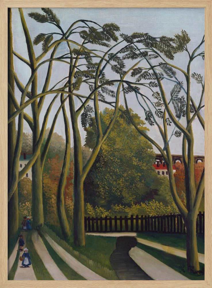 Poster - The Banks Of The Bier Near Bicetre natural wood poster frame