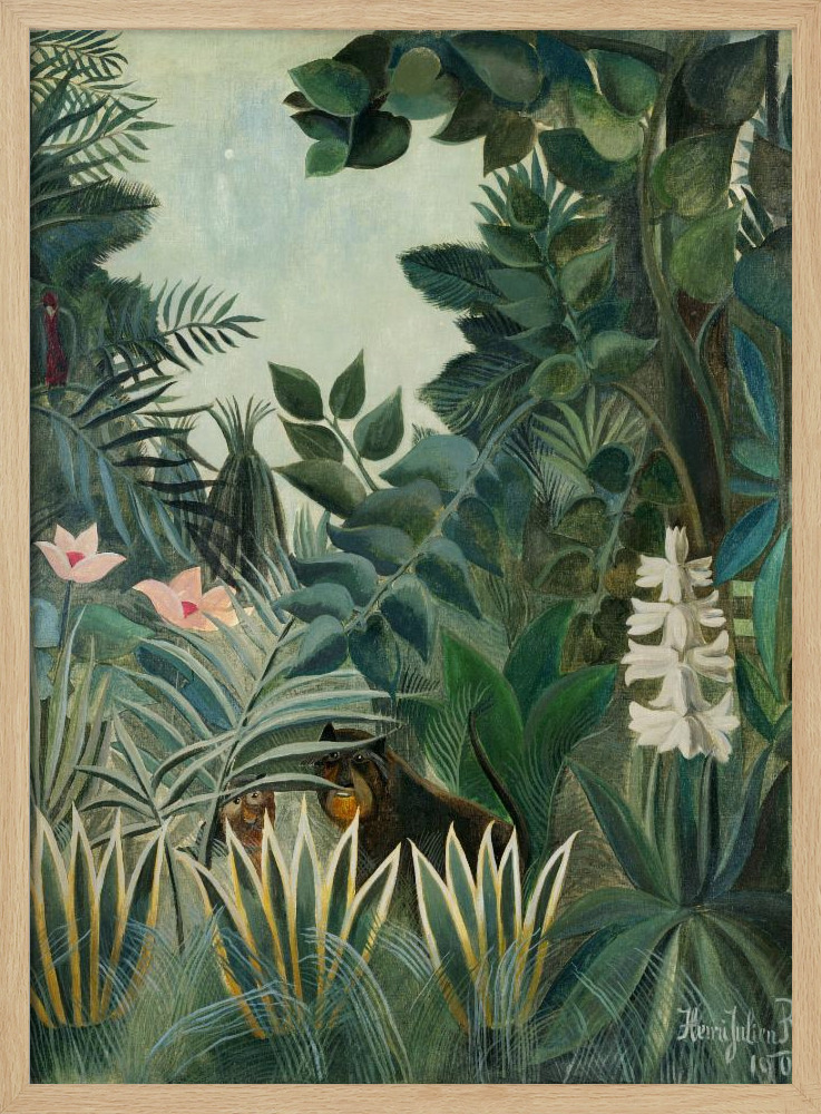 Plakat - The Equatorial Jungle plakatramme i naturligt træ