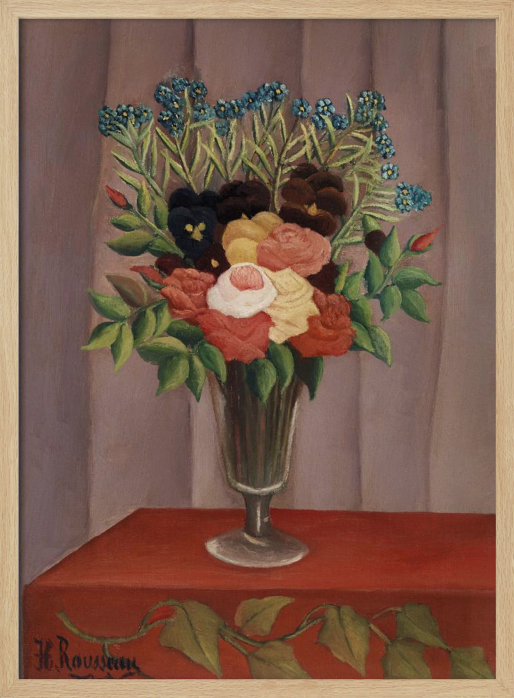 Poster - Bouquet De Fleurs 1910 natural wood poster frame