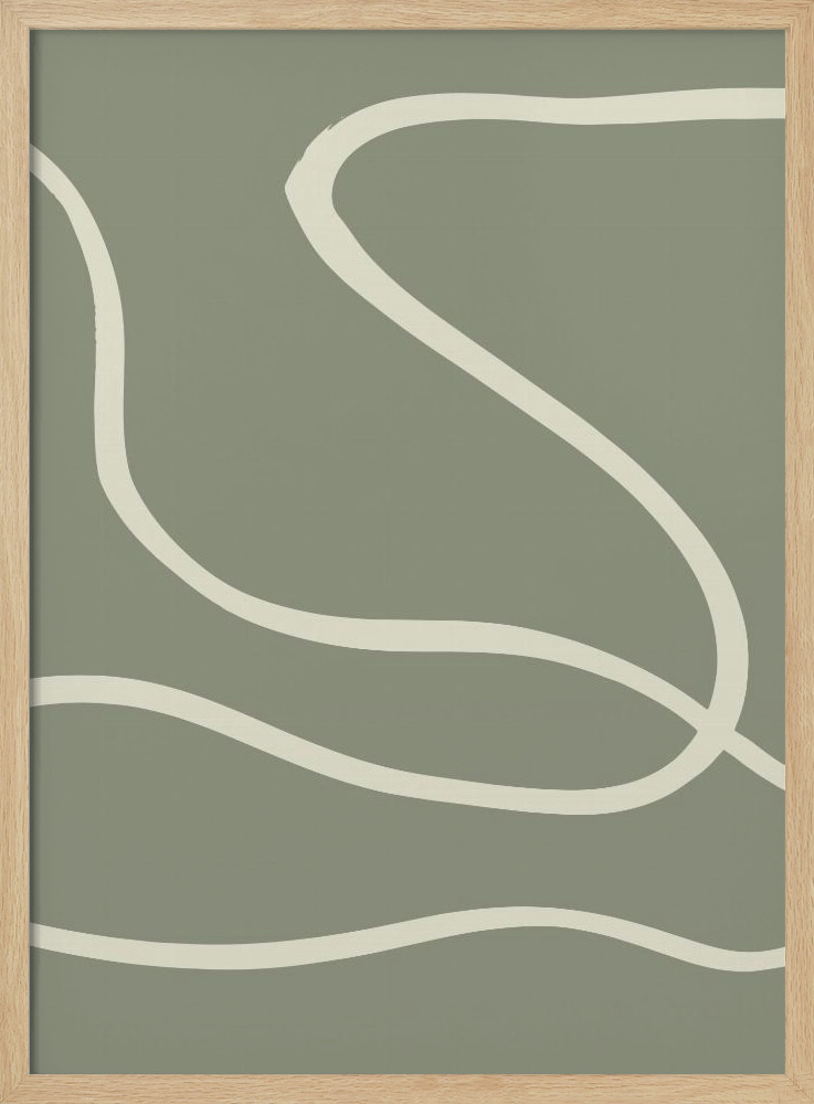 Poster - Green Lines 02 natural wood poster frame