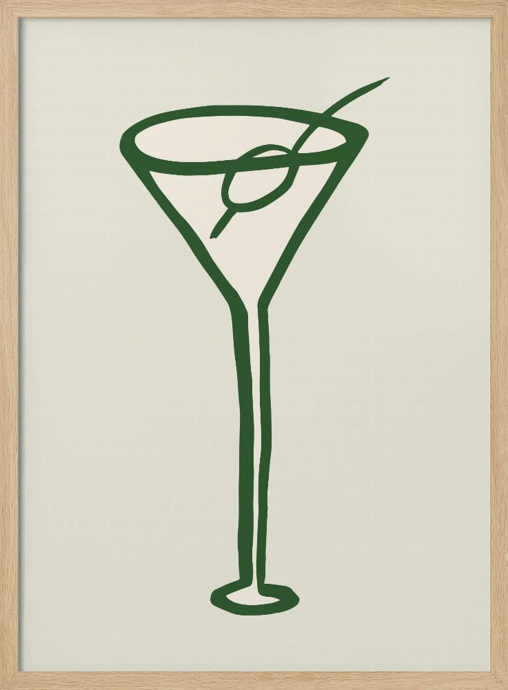 Poster - Cocktail Green natural wood poster frame