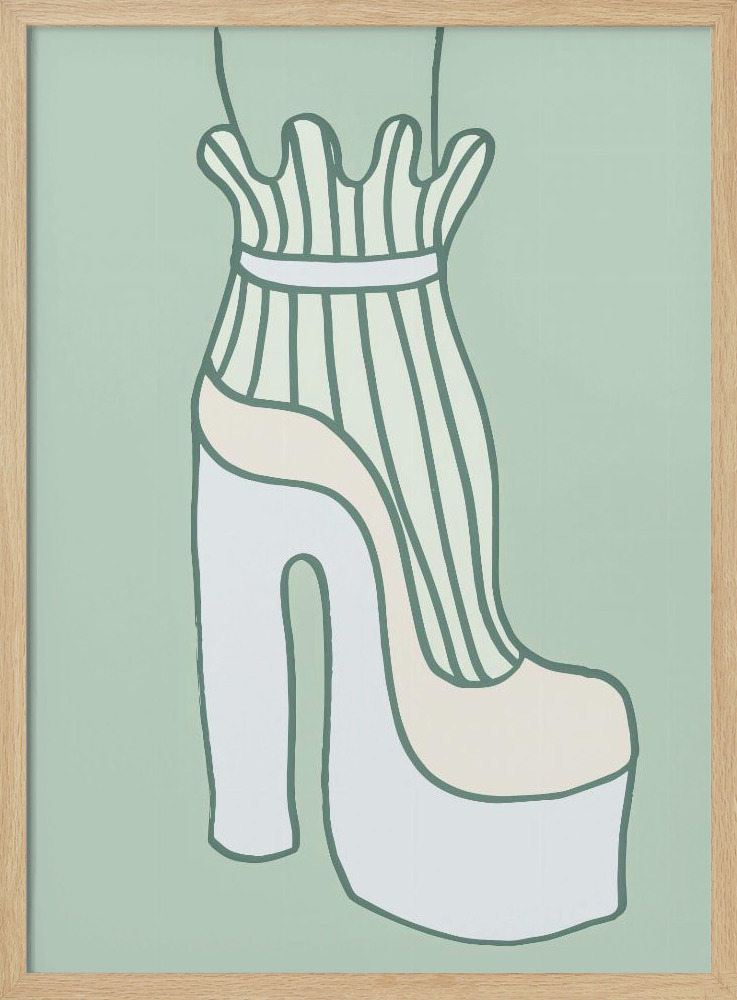 Poster - Shoe Green natural wood poster frame