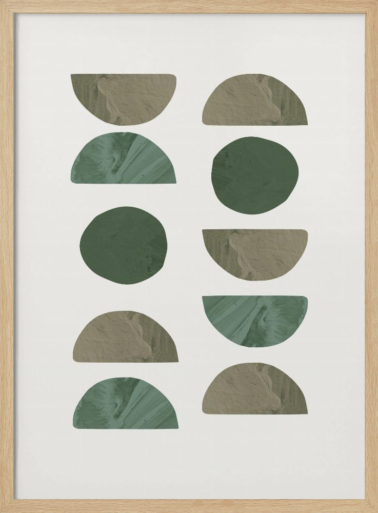 Poster - Collage Green natural wood poster frame