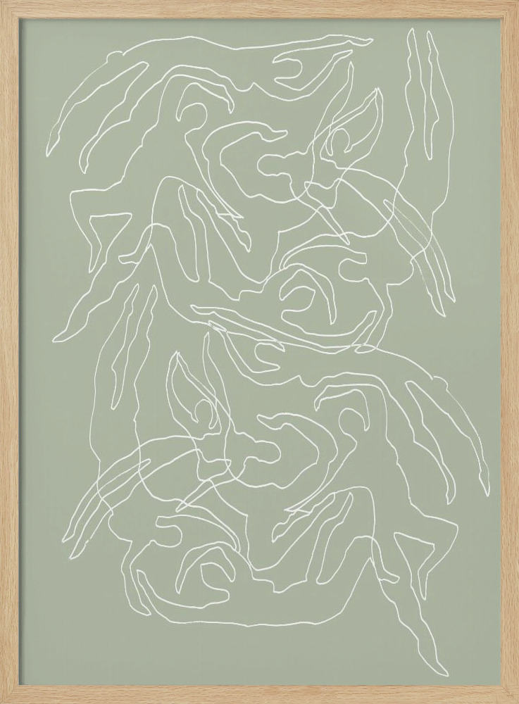 Poster - Swimmers Green natural wood poster frame