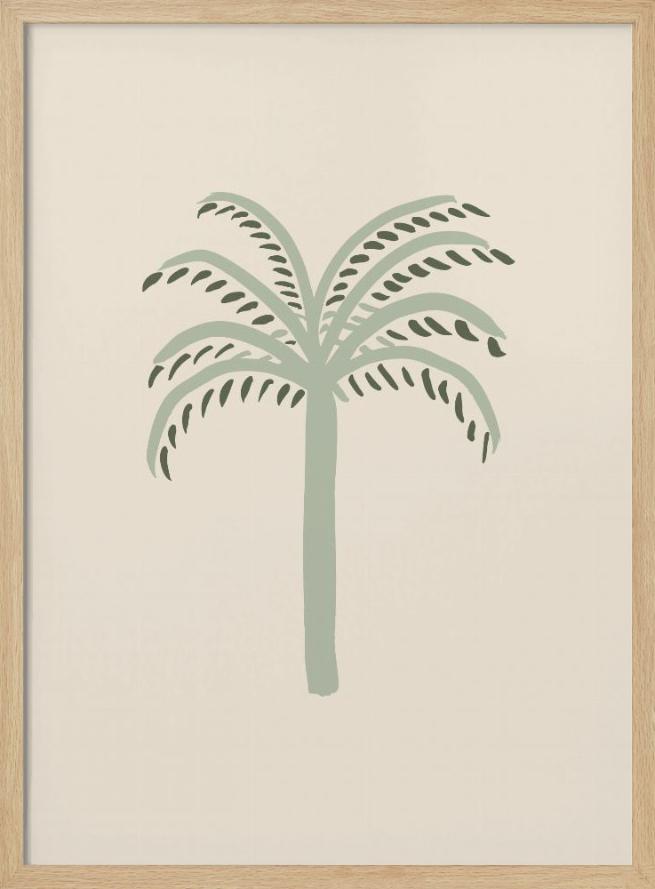 Poster - Palm Beige and Green natural wood poster frame