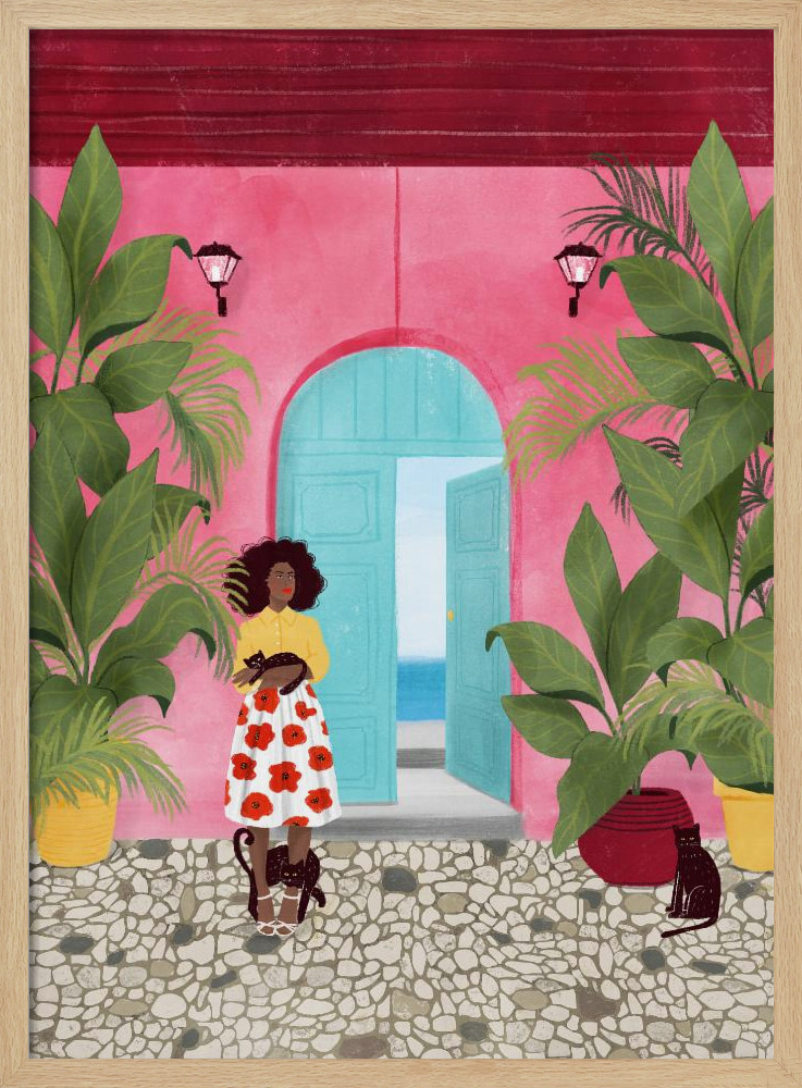 Plakat - Cartagena life natural wood poster frame