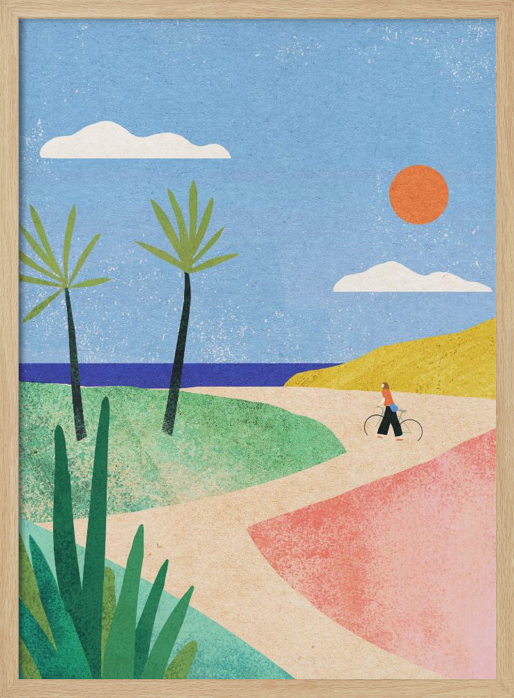 Poster - Beach Girl natural wood poster frame