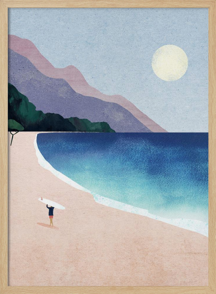 Plakat - Surf Beach ramka na plakat z naturalnego drewna