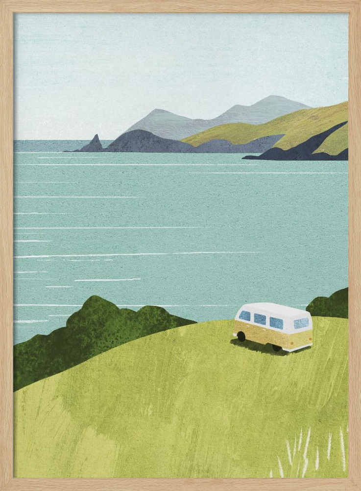 Póster - Van Life marco para póster de madera natural