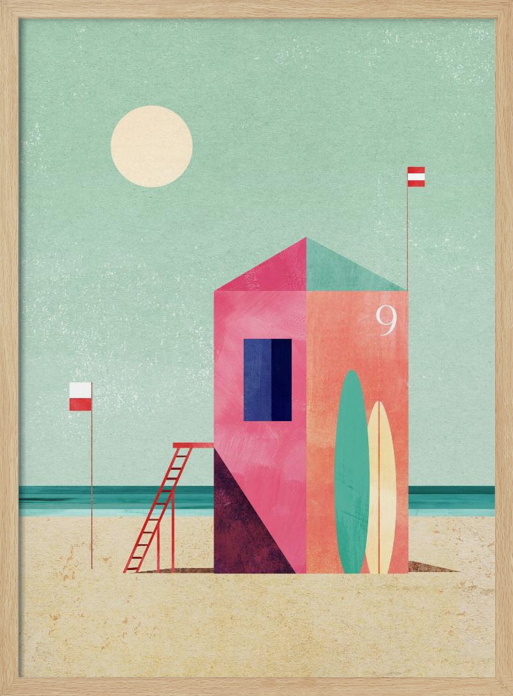 Plakat - Surf Hut natural wood poster frame