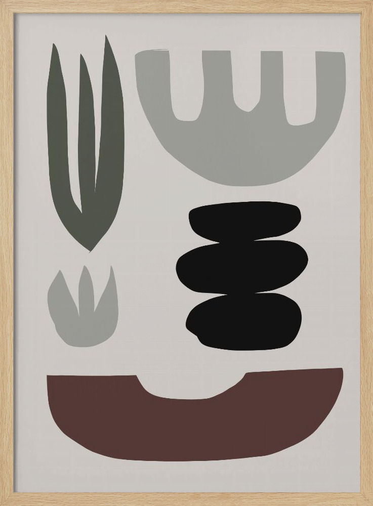 Poster - Shapes natural wood poster frame