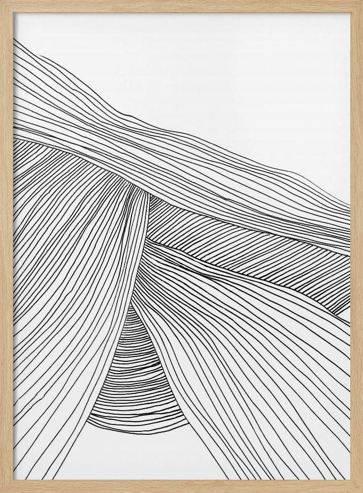 Poster Waves - Affisch natural wood poster frame