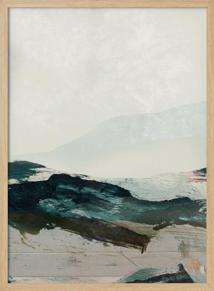 Poster - Mountains No2 natural wood poster frame