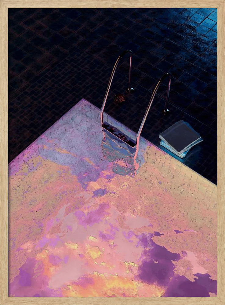 Plakat - VAPORPOOL ramka na plakat z naturalnego drewna