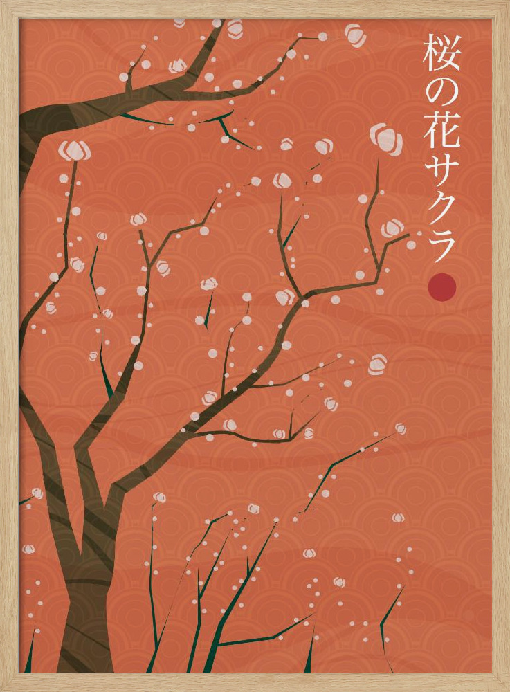 Poster - Sakura no hana natural wood poster frame
