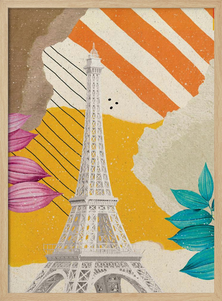 Poster - Spring in Paris natural wood poster frame