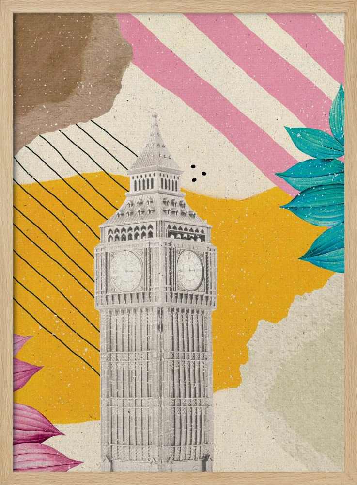 Poster - London Vibes natural wood poster frame