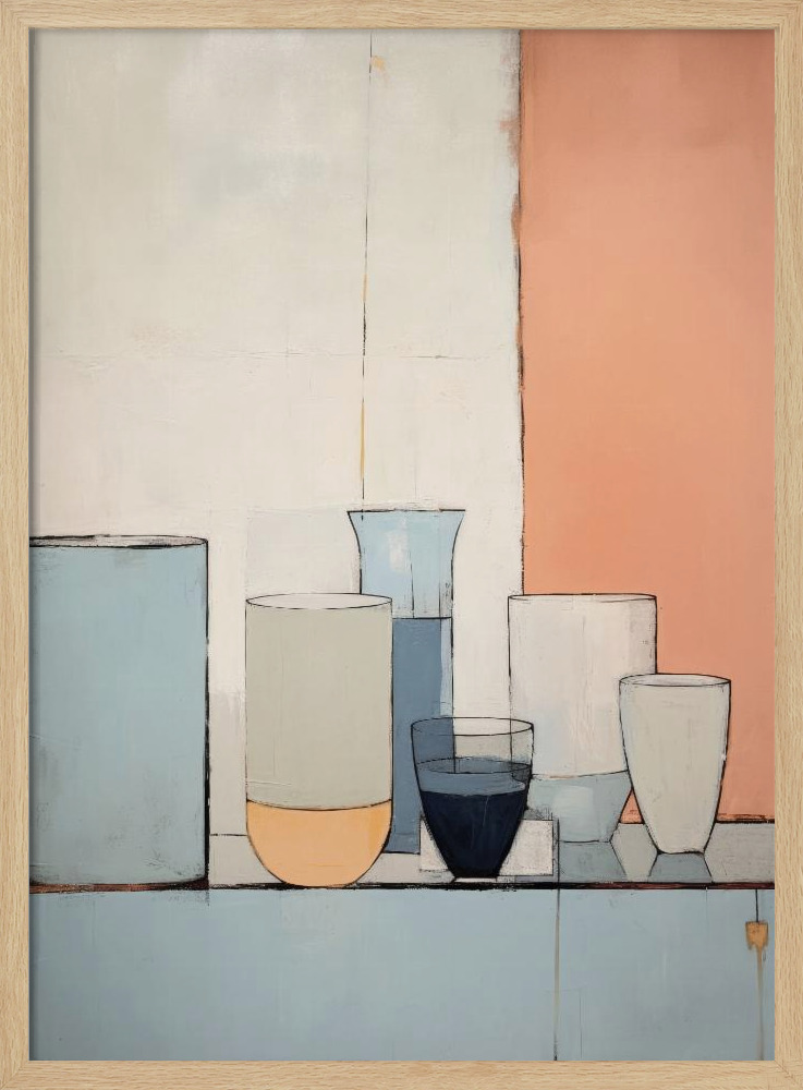 Poster - Pastel Still Life natural wood poster frame