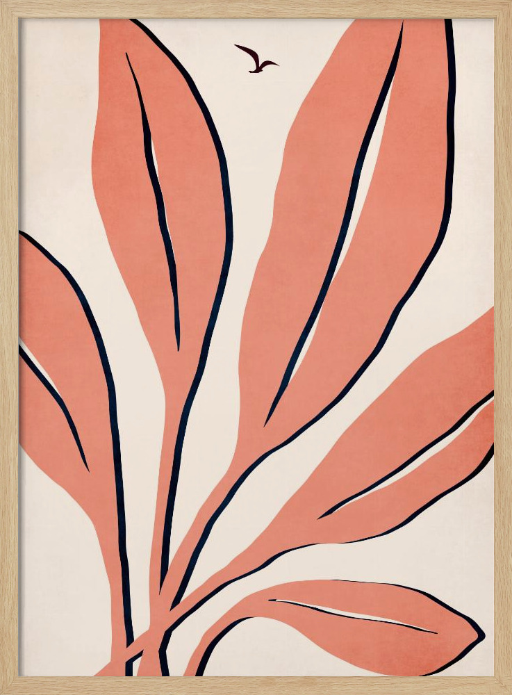 Juliste - Ophelia   Rosé luonnollinen puu julisteen kehys