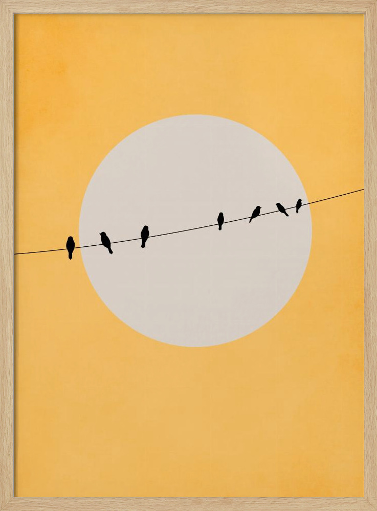 Poster - Chirping and Chilling natural wood poster frame