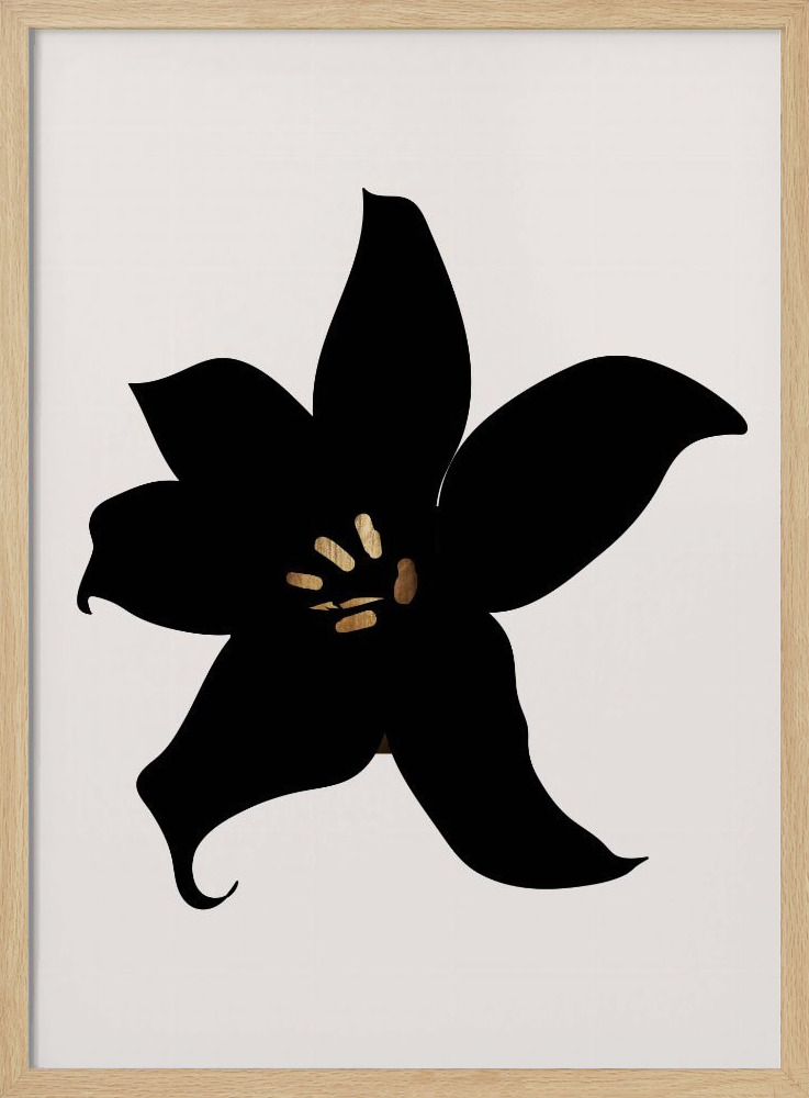 Poster - Dark Orchid posterframe van natuurlijk hout
