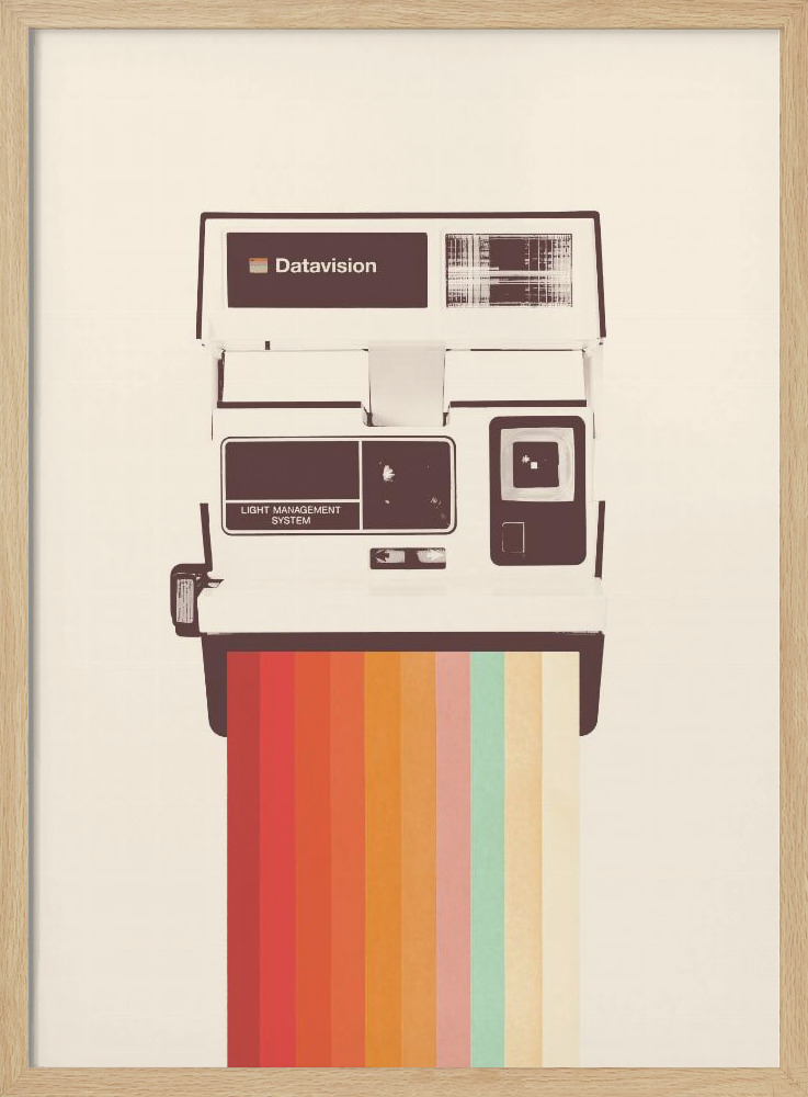 Poster - Instant Camera Rainbow natural wood poster frame