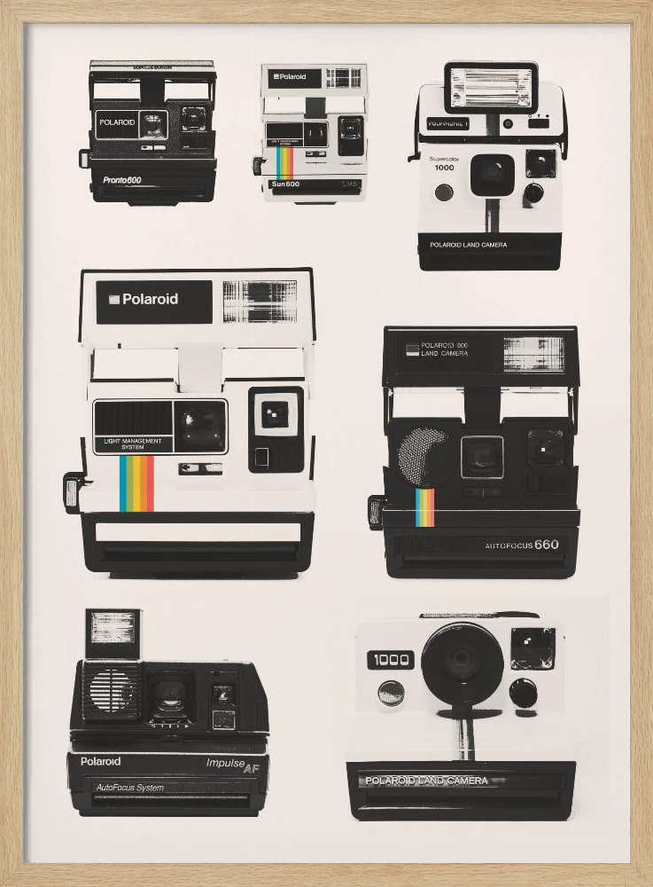 Poster - Instant Camera Collection natural wood poster frame
