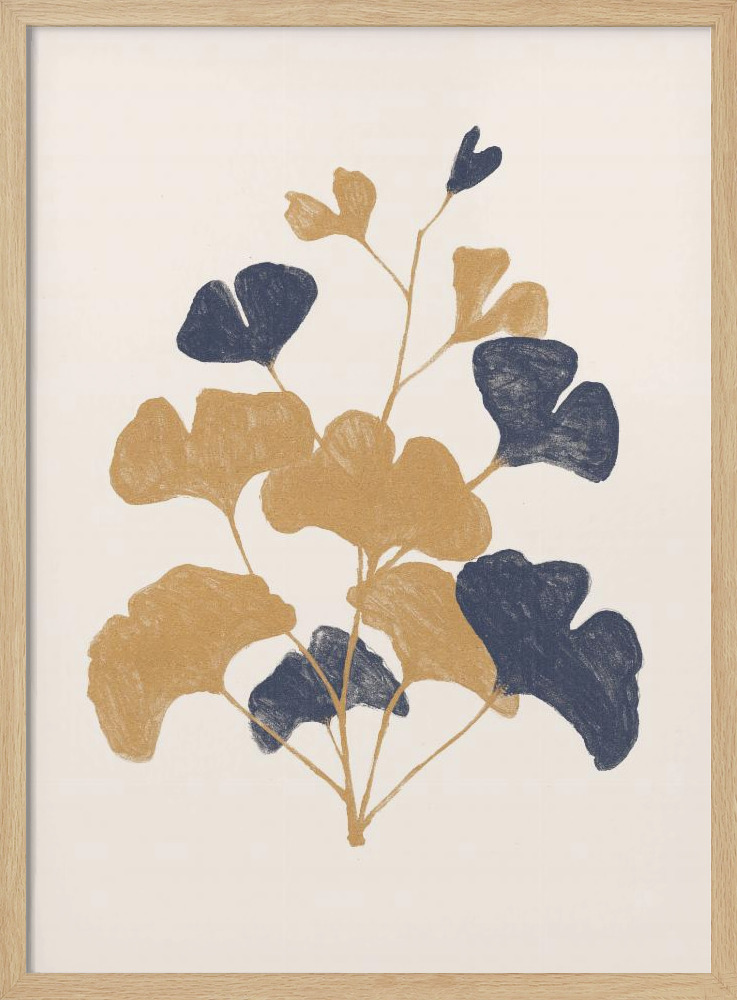 Affiche - Golden Ginko cadre de poster en bois naturel