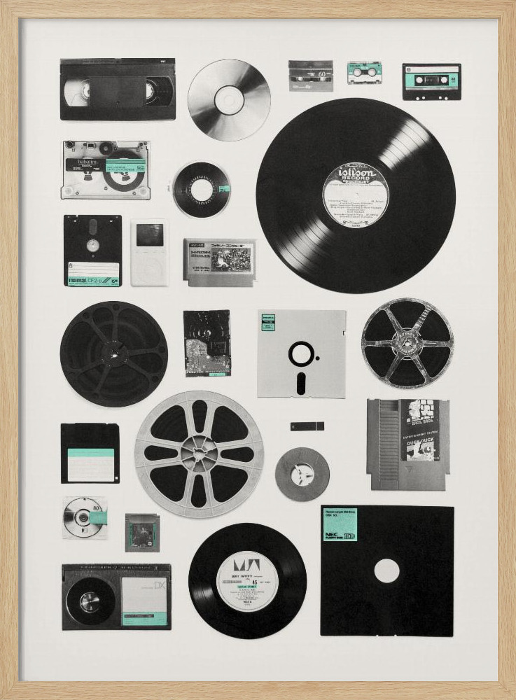 Poster - Data posterframe van natuurlijk hout