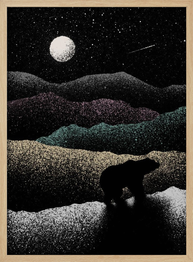 Poster - Wandering Bear natural wood poster frame