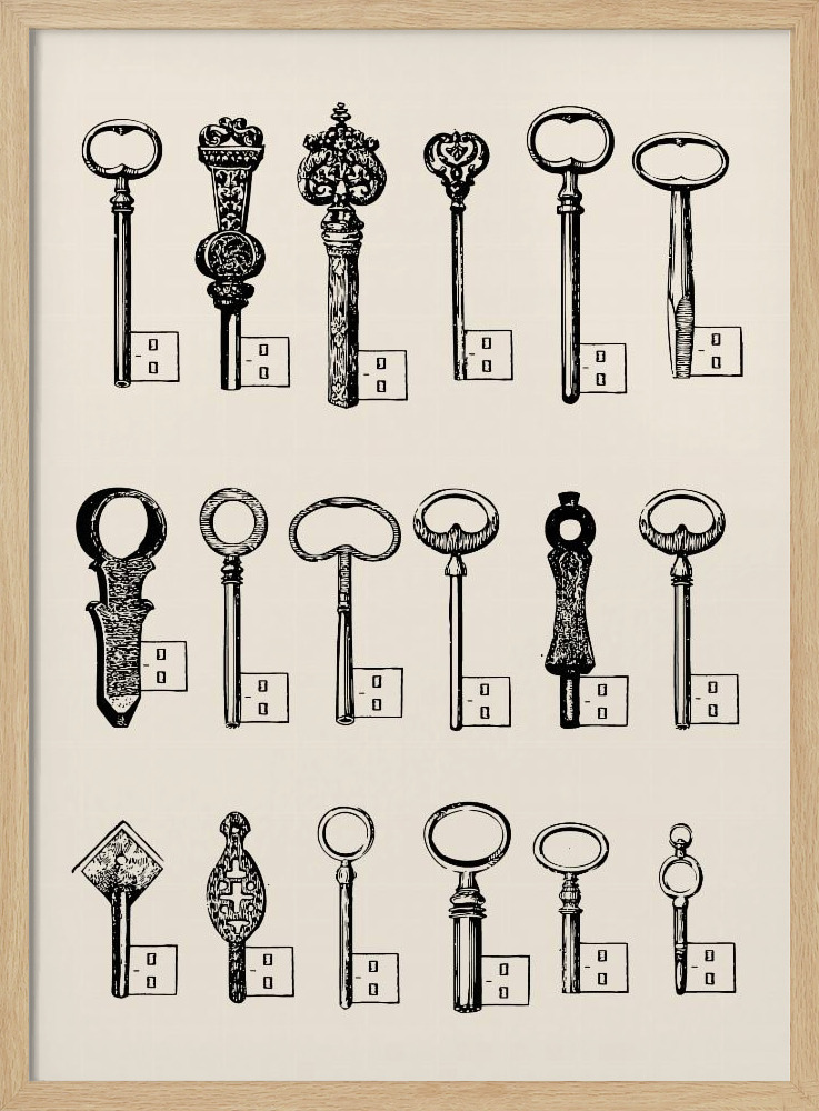 Affiche - Usb Keys cadre de poster en bois naturel