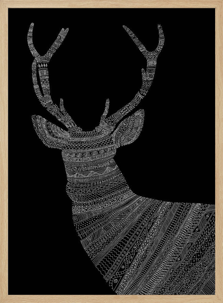 Poster - Stag Black natural wood poster frame