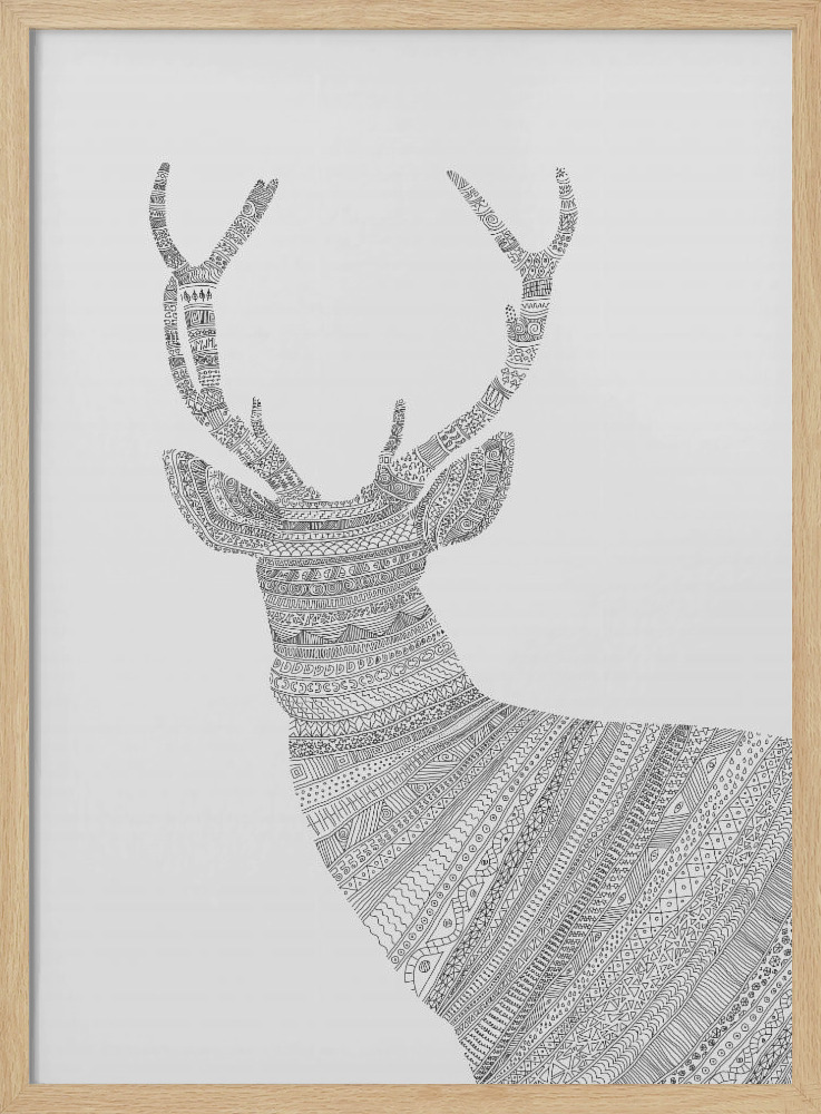 Poster - Stag Grey natural wood poster frame