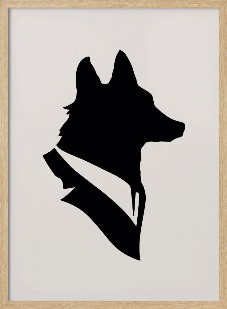 Affiche - Monsieur Renard cadre de poster en bois naturel