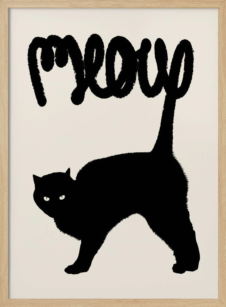 Poster - Meow natural wood poster frame